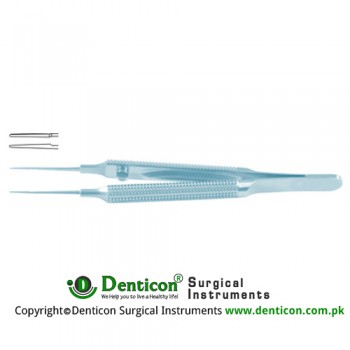 Tennant Suture Tying Forcep Straight - Round Handle with Guide Pin - Extra Delicate Smooth Jaws Titanium, 10.5 cm - 4" Jaws Length 6 mm